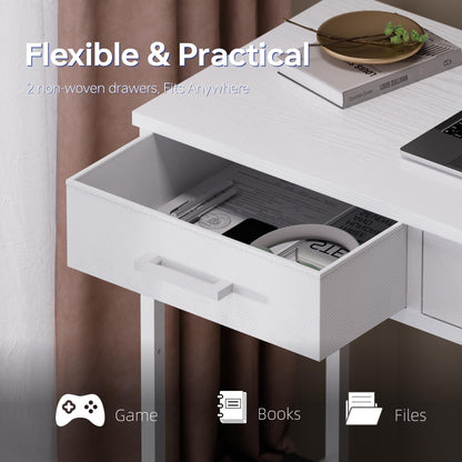Pamray S11 80cm Computer Desk with 2 Drawers White